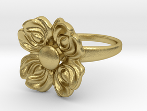 Floral Spinner Ring in Natural Brass (Interlocking Parts): 5 / 49