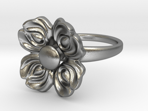 Floral Spinner Ring in Natural Silver (Interlocking Parts): 5 / 49