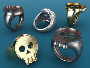 Skull IV ring in Fine Detail Polished Silver