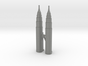 Petronas Towers - Kuala Lumpur (3 inch) in Gray PA12