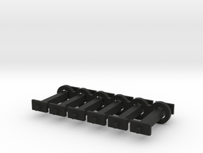 N Scale 12mm Fixed Coupling Drawbar x6 in Black Natural Versatile Plastic
