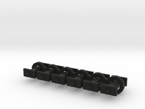 N Scale 6.5mm Fixed Coupling Drawbar x6 in Black Natural Versatile Plastic