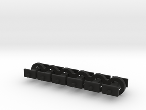 N Scale 6mm Fixed Coupling Drawbar x6 in Black Natural Versatile Plastic
