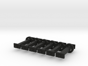 N Scale 13mm Fixed Coupling Drawbar x6 in Black Natural Versatile Plastic