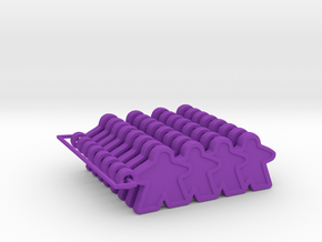 Meeple Line Up - 8 in Purple Processed Versatile Plastic