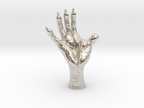 2 inch Opossum Foot- plastic & metal in Rhodium Plated Brass
