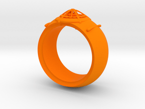 diamond hide ring  in Orange Processed Versatile Plastic