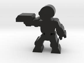 Game Piece, Killer Robot, aiming, pistol in Black Natural Versatile Plastic