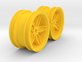 M-Chassis Wheels - Coffin Spokes - +0mm Offset in Yellow Processed Versatile Plastic