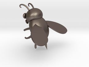 bee in Polished Bronzed-Silver Steel: Extra Small