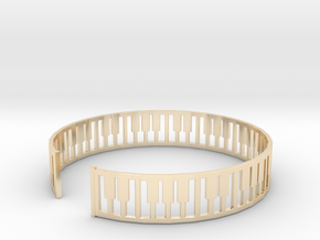 simple piano frame cuff in 14k Gold Plated Brass: Medium