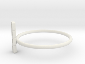 Block Puzzle Ring (Type-I) in White Natural Versatile Plastic