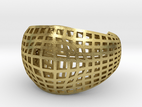 Neo Geometricism* Bangle ( Large ) in Natural Brass