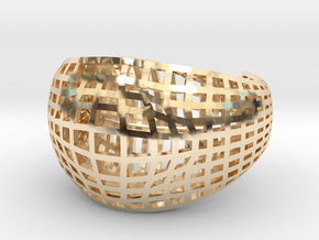 Neo Geometricism* Bangle ( Large ) in 14k Gold Plated Brass