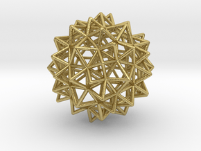 Stellated Rhombicosidodecahedron 2" in Natural Brass