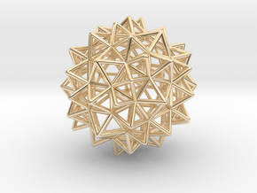 Stellated Rhombicosidodecahedron 2" in 14K Yellow Gold