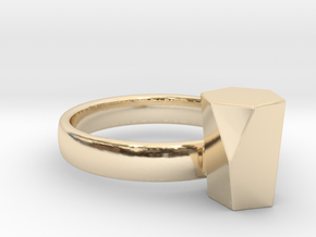 Scutoid Packing Ring  in 14k Gold Plated Brass: 4 / 46.5