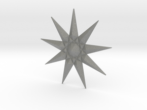 Nine-pointed Star Brooch in Gray PA12
