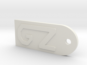 GZ keyring in White Natural Versatile Plastic