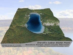 Devils Lake Map 1:12k -  Bathymetry in Glossy Full Color Sandstone