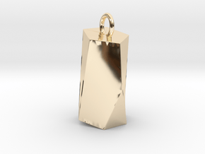 Scutoid Pendant - Version 2 (hollow) in 14k Gold Plated Brass