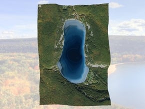 Devil's Lake Map - Bathymetry (1:9K) in Glossy Full Color Sandstone