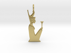 Neith / Nit amulet (red crown version) in Natural Brass