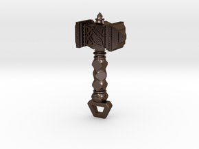 Mjölnir Hammer Pendant in Polished Bronze Steel