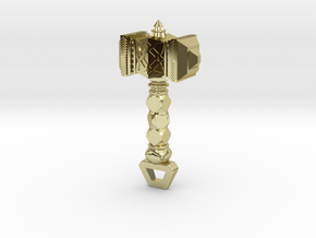 Mjölnir Hammer Pendant in 18k Gold Plated Brass