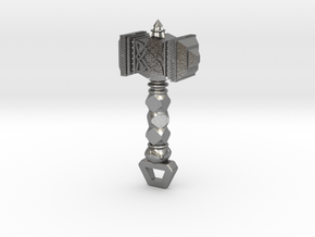 Mjölnir Hammer Pendant in Natural Silver