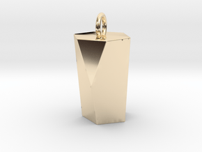 Scutoid Pendant - Version 1 (hollow) in 14k Gold Plated Brass