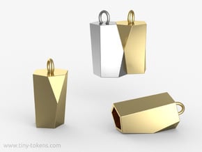 Scutoid Pendant - Version 1 (hollow) in Polished Brass