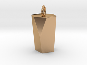 Scutoid Pendant - Version 1 (solid) in Polished Bronze