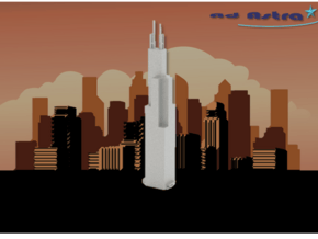Willis/Sears Tower - Chicago (1:4000) in White Natural Versatile Plastic