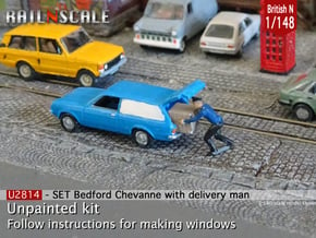 SET Bedford Chevanne w delivery man (Brit N 1:148) in Smoothest Fine Detail Plastic