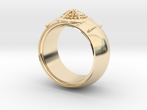 diamond hide ring  in 14K Yellow Gold