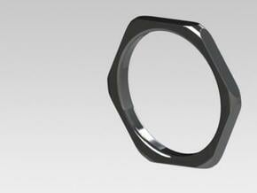 Thin hex nut ring in White Natural Versatile Plastic