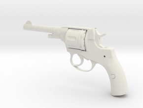 1/3 Scale Nagant Pistol  in White Natural Versatile Plastic