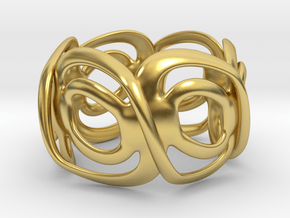 Incan Eyez Ring in Polished Brass
