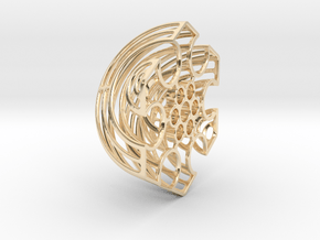 Wireframe Astrolabicon // Side B in 14K Yellow Gold