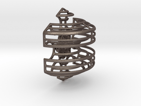 Wireframe Astrolabicon // Side A in Polished Bronzed-Silver Steel
