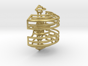 Wireframe Astrolabicon // Side A in Natural Brass