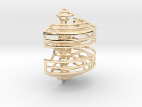 Wireframe Astrolabicon // Side A in 14k Gold Plated Brass