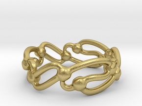 Rolling Wavez Ring  in Natural Brass