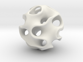 GYRON Sphere - 10cm in White Natural Versatile Plastic