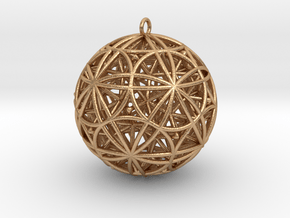 Stellated Rhombicosidodecahedron 2" Pendant in Natural Bronze