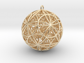 Stellated Rhombicosidodecahedron 2" Pendant in 14K Yellow Gold