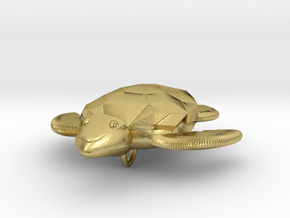 Turtle Pendant in Natural Brass