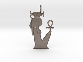 Neith / Nit amulet (four ladies version) in Polished Bronzed-Silver Steel