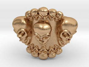 Multi Skulls Ring For Bikers And Lovers Can Be Per in Natural Bronze